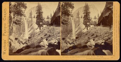 Bild, av Vernal Fall, 300 fot, Yosemite Valley, Mariposa County, Cal av Carleton Watkins
