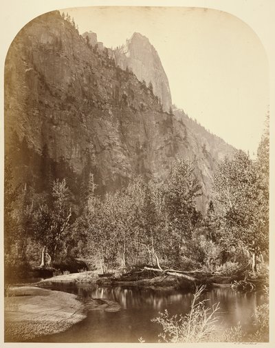 Sentinel (View down the Valley) 3270 ft. Yo Semite. av Carleton Watkins