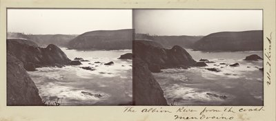 Albionfloden från kusten, Mendocino av Carleton Watkins