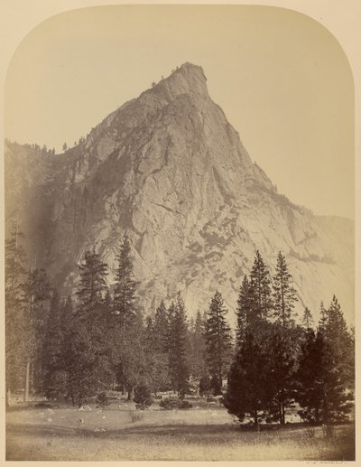 Tre bröder, framifrån, 4480 fot, Yosemite av Carleton Watkins