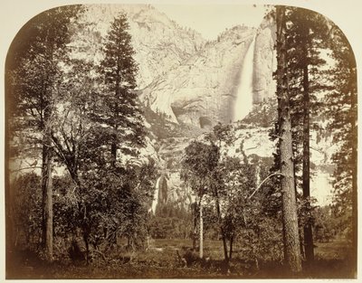 Yo Semite Falls (från Upper House) 2477 ft. av Carleton Watkins