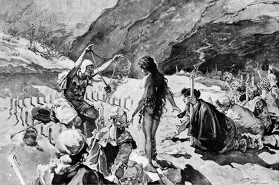 Exorcism av en häxa i Valle de la Rosee. av Carlo Pellegrini