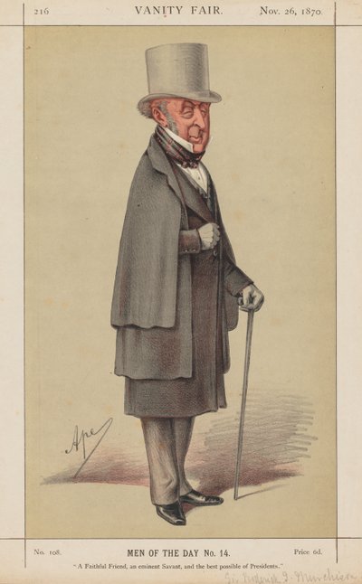 Vanity Fair: Men of the Day nr 14 A Faithful Friend, an eminent Savant ..., 1870. av Carlo