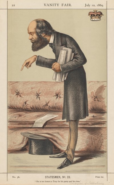 Vanity Fair: Statesman, nr 23 Han är en för ärlig Tory för sitt parti och sin tid, 1869. av Carlo