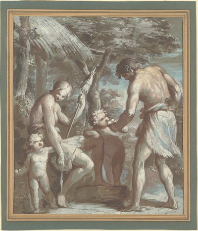Adam och Eva med Kain och Abel av Carlo Alberto Baratta