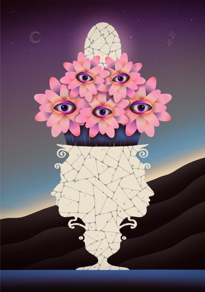 Koppla samman alla delar av oss och blomstra, 2020 (digital illustration) av Carlo Alberto Giardina