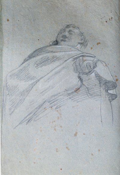 Byst av mandrapering Teckning i bläck och tvätt av Carlo Bononi (1569-1632) 1600-talets Paris. Louvren av Carlo Bononi