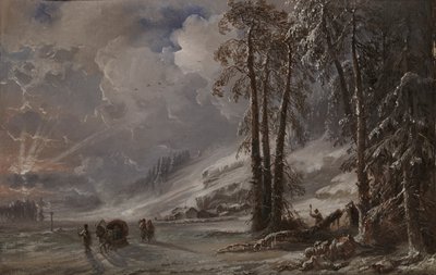 Skog vid foten av Uralbergen, 1872. av Carlo Bossoli