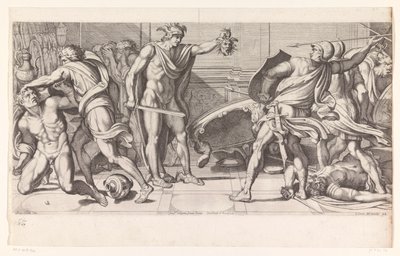 Phineus och hans undersåtar förvandlades till sten Målningar i Palazzo Farnese i Rom (serietitel) Galeria nel Palazzo Farnese i Roma (serietitel) av Carlo Cesio