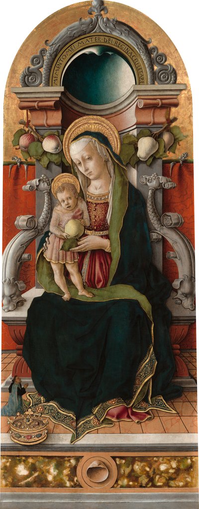 Madonna och barn tronade med donator av Carlo Crivelli