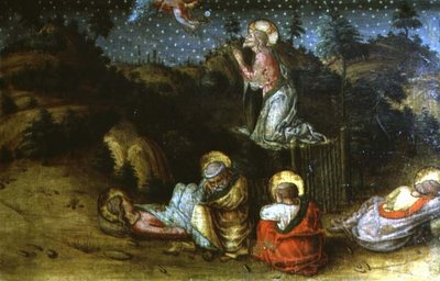 The Agony in the Garden, vänster hand predella panel från San Silvestro polyptyk av Carlo Crivelli