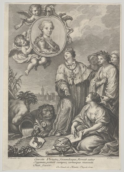 Porträtt av den framtida helige romerske kejsaren Leopold II som ärkehertig av Österrike och..., ca. 1760-67. av Carlo Faucci