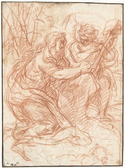 Maria Magdalena avgudar korset av Carlo Maratta