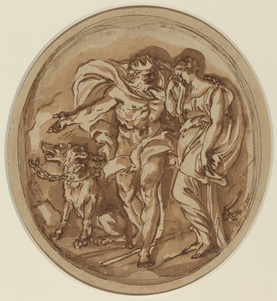 Pluto tar med proserpin till helvetets portar av Carlo Maratta