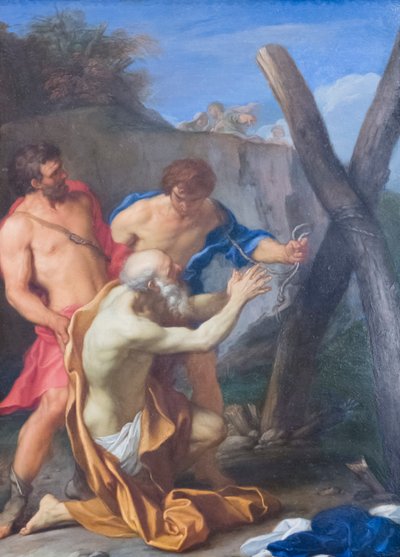Saint Andrews martyrskap, 1600-talet (olja på koppar) av Carlo Maratta or Maratti