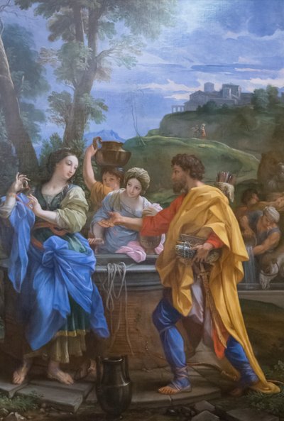 Rebecca och Eliezer vid brunnen av Carlo Maratta or Maratti
