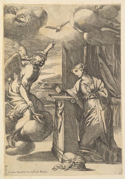 Bebådelsen. av Carlo Maratta or Maratti
