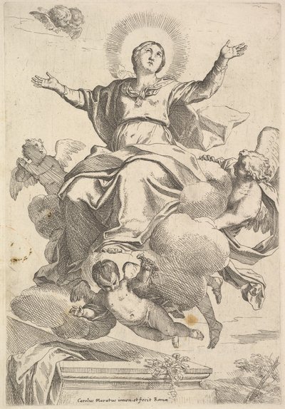 Jungfruns antagande. av Carlo Maratta or Maratti