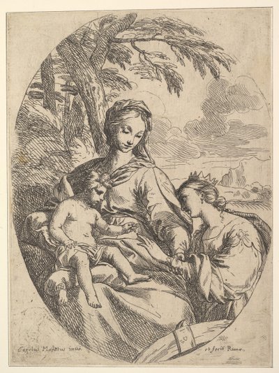 St. Catherines bröllop. av Carlo Maratta or Maratti