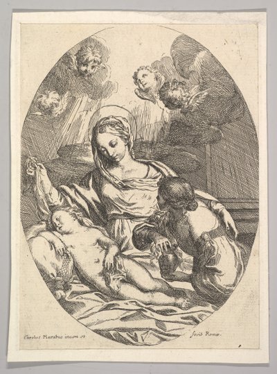 Jungfru och barn med St. Maria Magdalena. av Carlo Maratta or Maratti