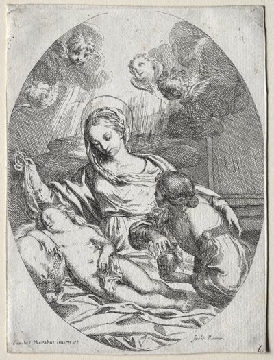 Madonna och barn med Magdalen. av Carlo Maratta or Maratti
