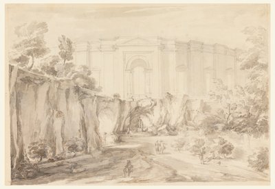 Design för en hemicycle, Villa Albani, Rom, Italien av Carlo Marchionni