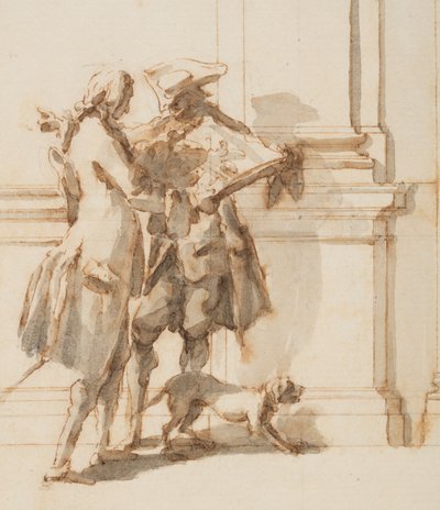 Design för norra portalen, Grand Gallery, Villa Albani, Rom, Italien av Carlo Marchionni