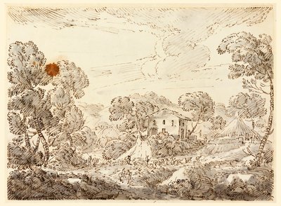 Teckning, En bondes bostad på skogslandet, 1750-1770 av Carlo Marchionni