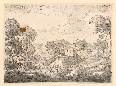 Teckning, En bondes bostad på skogslandet, 1750-1770 av Carlo Marchionni