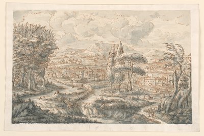 Teckning, En dal, 1750-70 av Carlo Marchionni