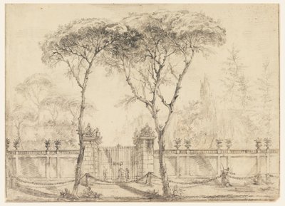 Teckning, Vid porten till en villa, 1770-86 av Carlo Marchionni