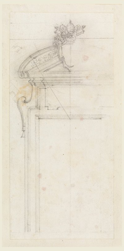 Ritning, Förslag till dörrfodral, 1725-50 av Carlo Marchionni