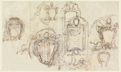 Teckning, Skisser, 1740-58 av Carlo Marchionni