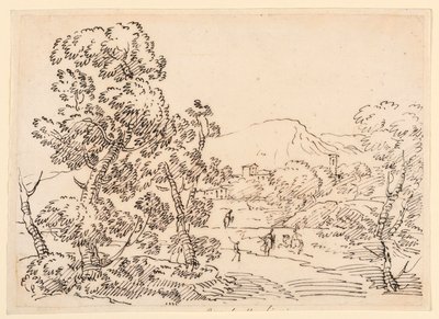Teckning, Skogslandskap, 1750-1770 av Carlo Marchionni
