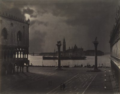 Venedig: Sankt Markus blickar mot San Giorgio Maggiore, i månsken av Carlo Naya