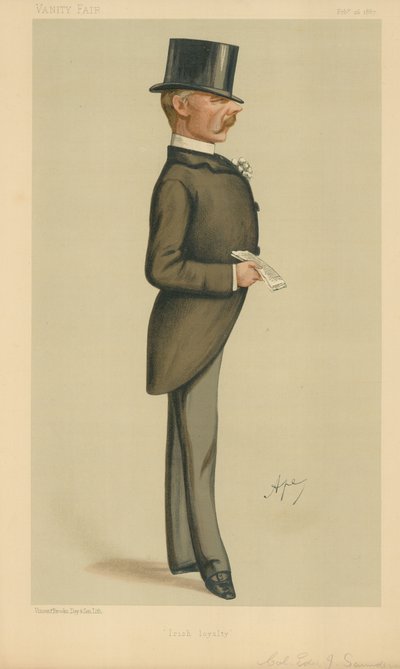 Överste Edward J Saunderson, irländsk lojalitet, 26 februari 1887, tecknad serie Vanity Fair av Carlo Pellegrini
