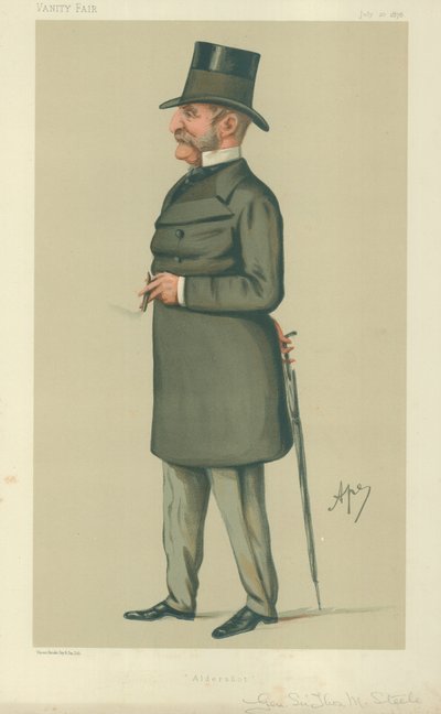 General Sir Thomas Montagu Steele, Aldershot, 20 juli 1878, tecknad serie Vanity Fair av Carlo Pellegrini