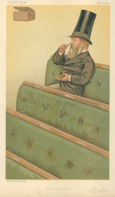 Mr Charles Nicholas Warton, Hear Hear Hear Hear Hear, 10 maj 1884, Vanity Fair-karikatyr. av Carlo Pellegrini