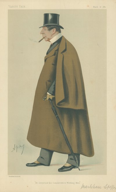 Mr Markham Spofforth, Han uppfann den konservativa arbetande mannen, 20 mars 1880, Vanity Fair-tecknad serie av Carlo Pellegrini