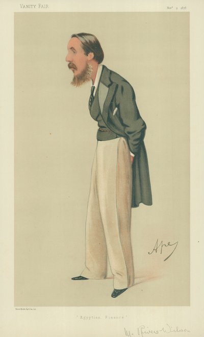 Mr Rivers Wilson, egyptiska finanser, 9 november 1878, Vanity Fair-karikatyr. av Carlo Pellegrini