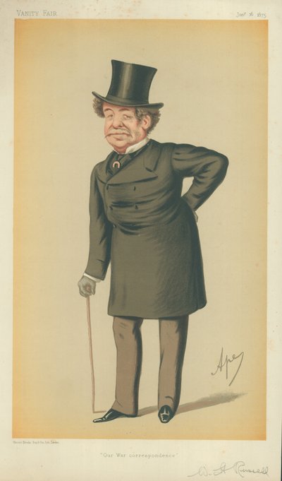 Mr William Howard Russell, vår krigskorrespondens, 16 januari 1875, tecknad serie Vanity Fair av Carlo Pellegrini