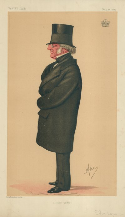 Philip-Henry Stanhope Stanhope, A Noble Writer, 23 maj 1874, Vanity Fair-karikatyr av Carlo Pellegrini