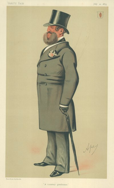 Sir Henry Josias Stracey, A country gentleman, 10 juli 1875, Vanity Fair tecknad film av Carlo Pellegrini