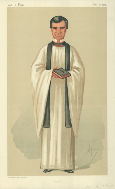Pastor Henry White, Böner, 26 december 1874, Vanity Fair-tecknad serie. av Carlo Pellegrini