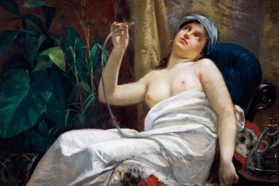 Röka opium (olja på duk) av Carlo Sara