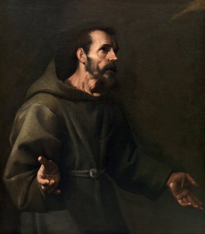 Saint Francis tar emot Stigmata, ca 1611. av Carlo Sellitto