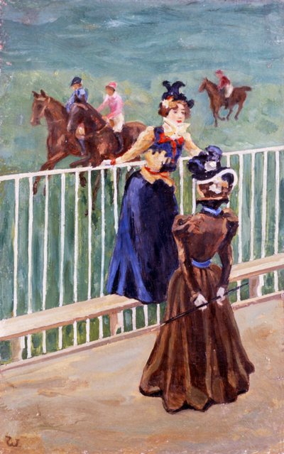 Paris, på kapplöpningsbanan, av Carlo Wostry (1865-1943), olja på duk, 55x35 cm av Carlo Wostry