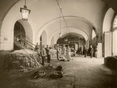 Interiör av den militära läderinsättningen, under det stora kriget (s/v foto) av Carlo Wulz