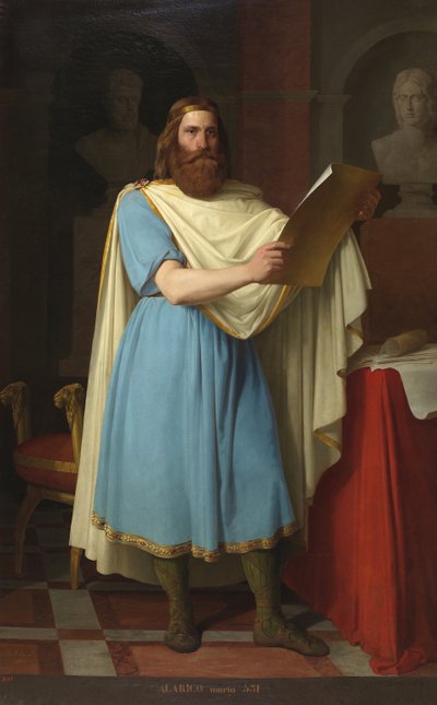 Portrait du roi wisigoth Alaric II (484-507) (Visigothic King Alarik, Alarich och Alarico II) Målning av Carlos Maria Esquivel y Rivas (1830-1867) 1856 Palais de las Cortes, Madrid av Carlos Maria Esquivel