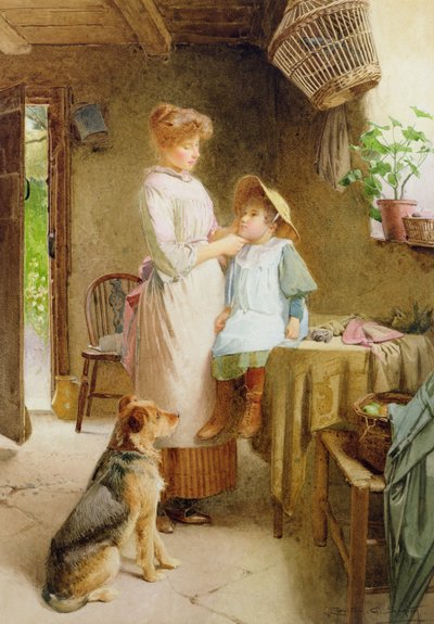The New Bonnet (olja på duk) av Carlton Alfred Smith
